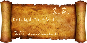Kristyán Pál névjegykártya